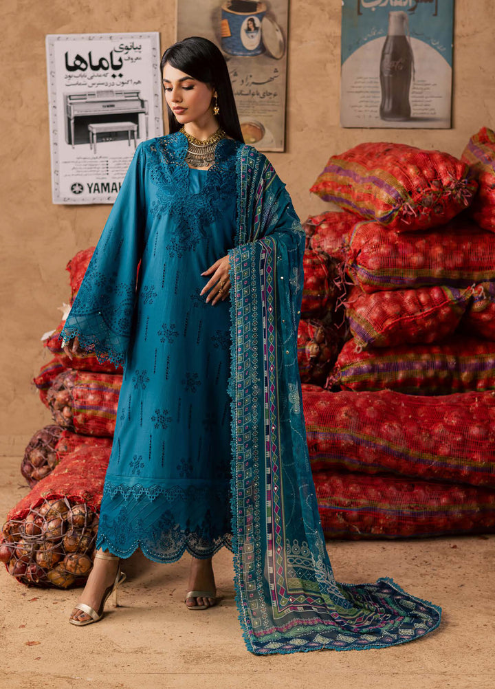 Bazar by Nureh Unstitched Embroidered Chikankari Lawn 3 Piece Suit NU26UBL NE-242 - Festive Collection