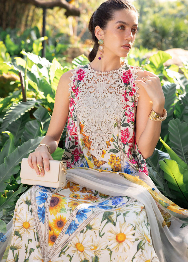 M Prints by Maria B Unstitched Printed Lawn 3 Piece Suit MB26UMP D-10 A - Summer Collection