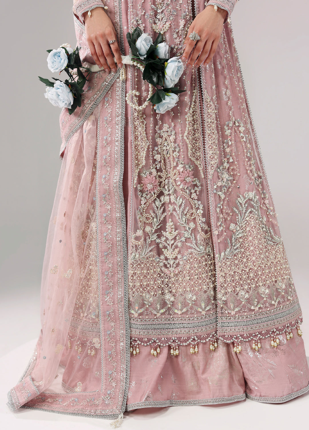 Lamore by Sardinia Unstitched Luxury Hand Work Net 3 peice SRD25LH D-8 Lilac Luxe - Formals Collection