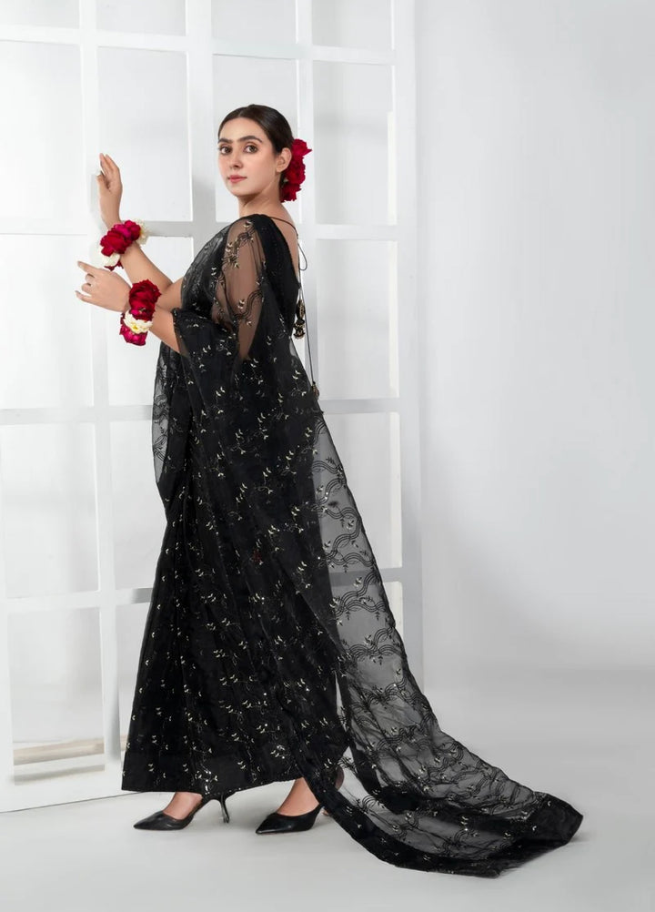 Luxe by Imran Aftab Unstitched Embroidered Organza Saree Suit IASC 25 - Festive Collection