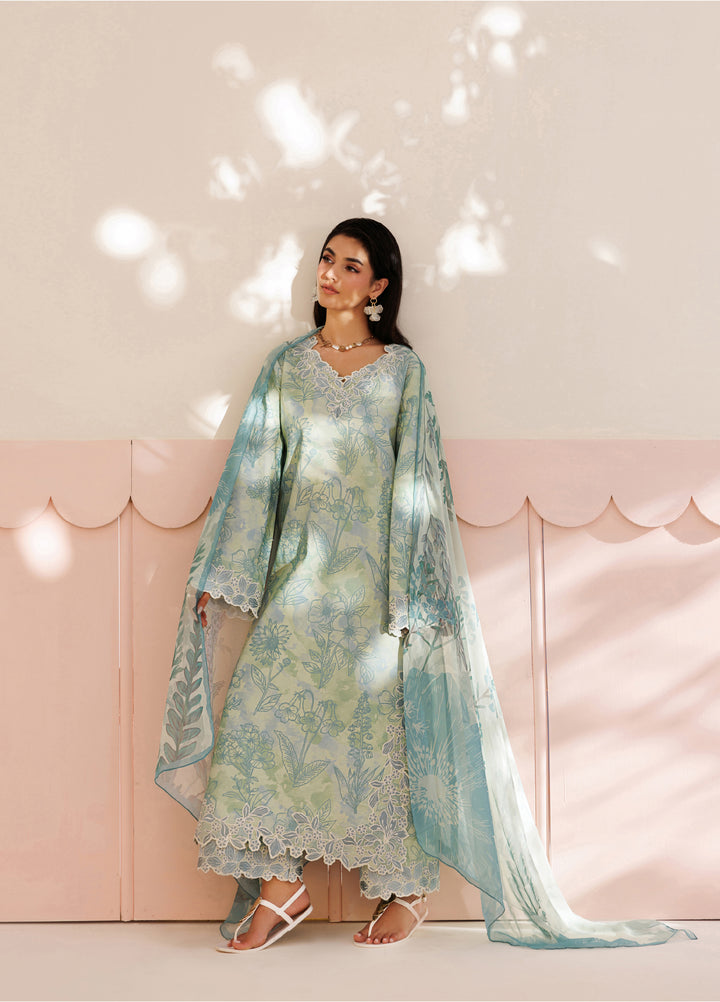 Azzal Unstitched Printed Lawn 3 Piece Suit AZL26UPL AZL-146 - Summer Collection