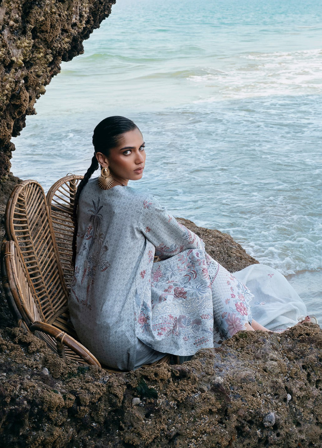 Florent Unstitched Embroidered Luxury Lawn 3 Piece Suit FL26UL FL-4A - Festive Collection