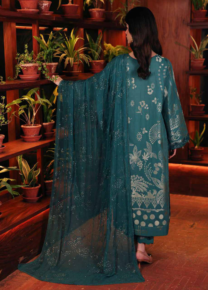 Nureh Exclusive Unstitched Embroidered Lawn Jacquard 3 Piece Suit NU26EU NE-224 - Festive Collection