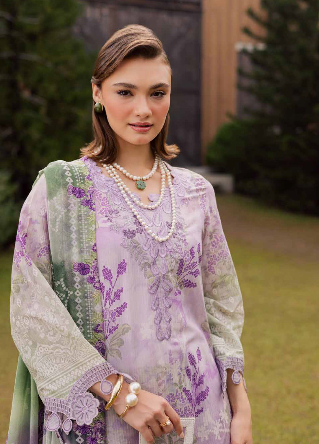 Gardenia by Nureh Unstitched Embroidered Lawn 3 Piece Suit NU26UGL NSG-211 - Summer Collection