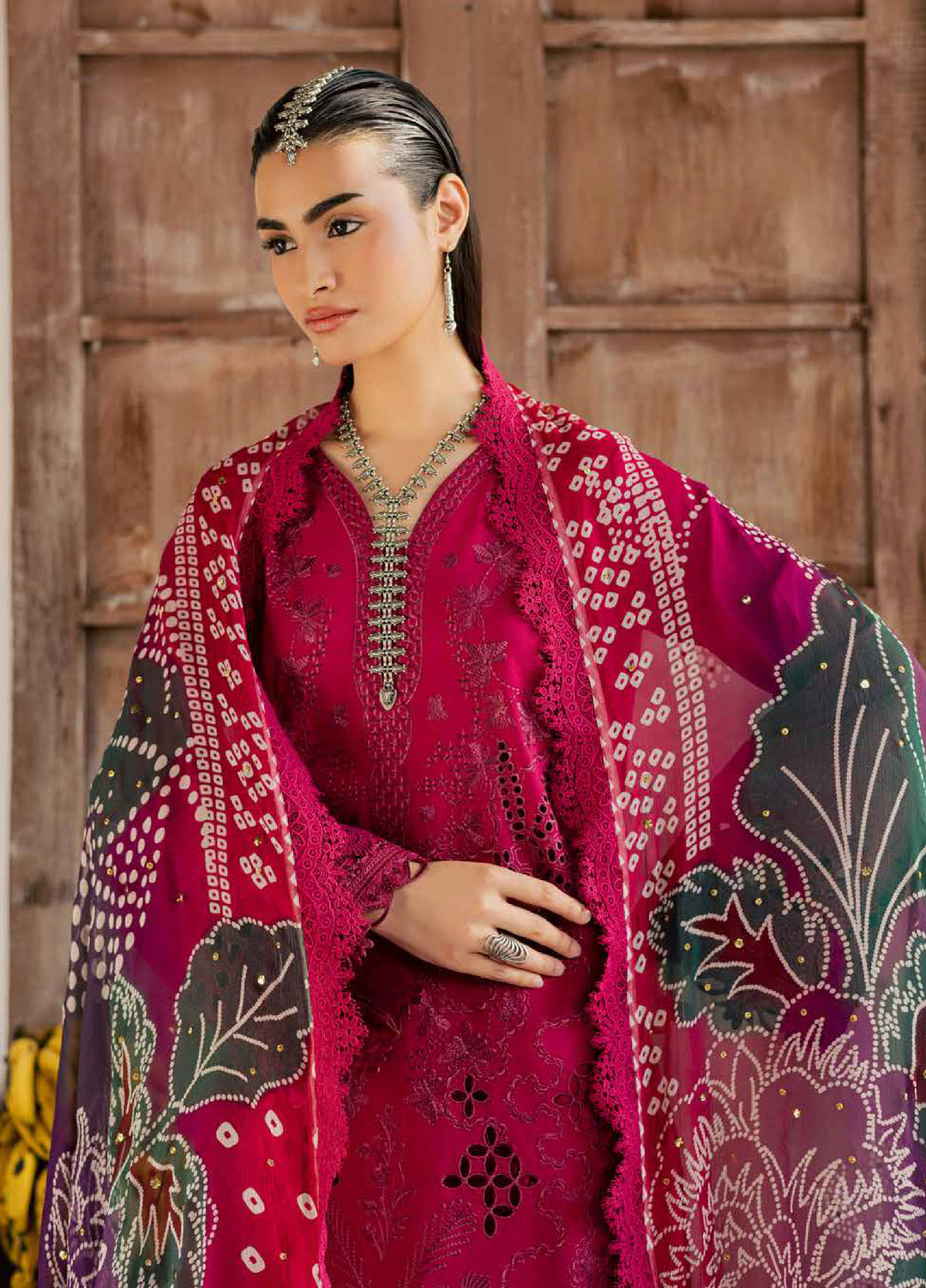 Bazar by Nureh Unstitched Chikankari Lawn 4 Piece Suit NU26UNL NE-255 - Eid Collection