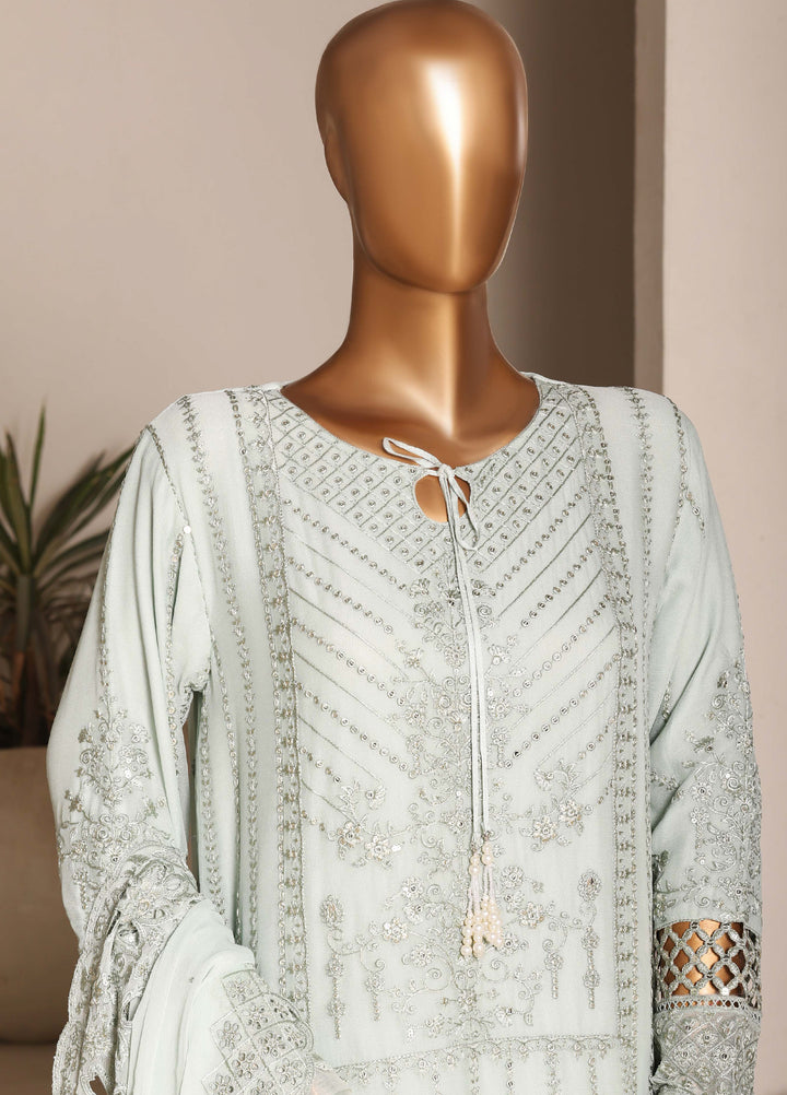Fasane by HZ Textiles RTW Embroidered Chiffon 3 Piece Suit HZ26UCF HZK-241 Green - Festive Collection