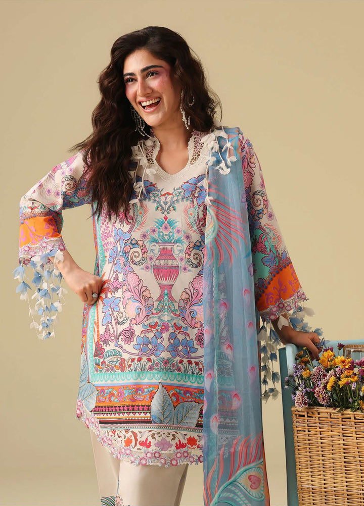 Soleil Hemline by Mushq Unstitched Printed Lawn 3 Piece Suit MU26USL Eden Whisper HUNSS260305 - Festive Collection