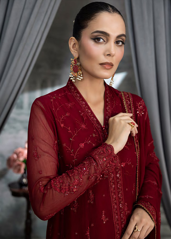 Elegance by Lakhany Unstitched Embroidered Chiffon Suits 4 Piece LSM25EC LG-RL-0021 - Festive Collection