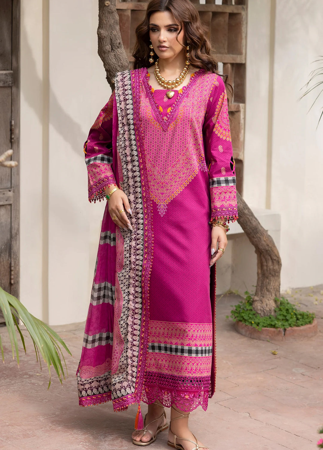 Andaaz by Charizma Unstitched Embroidered Lawn 3 Piece Suit CHR26UAL CAD6-01 - Summer Collection
