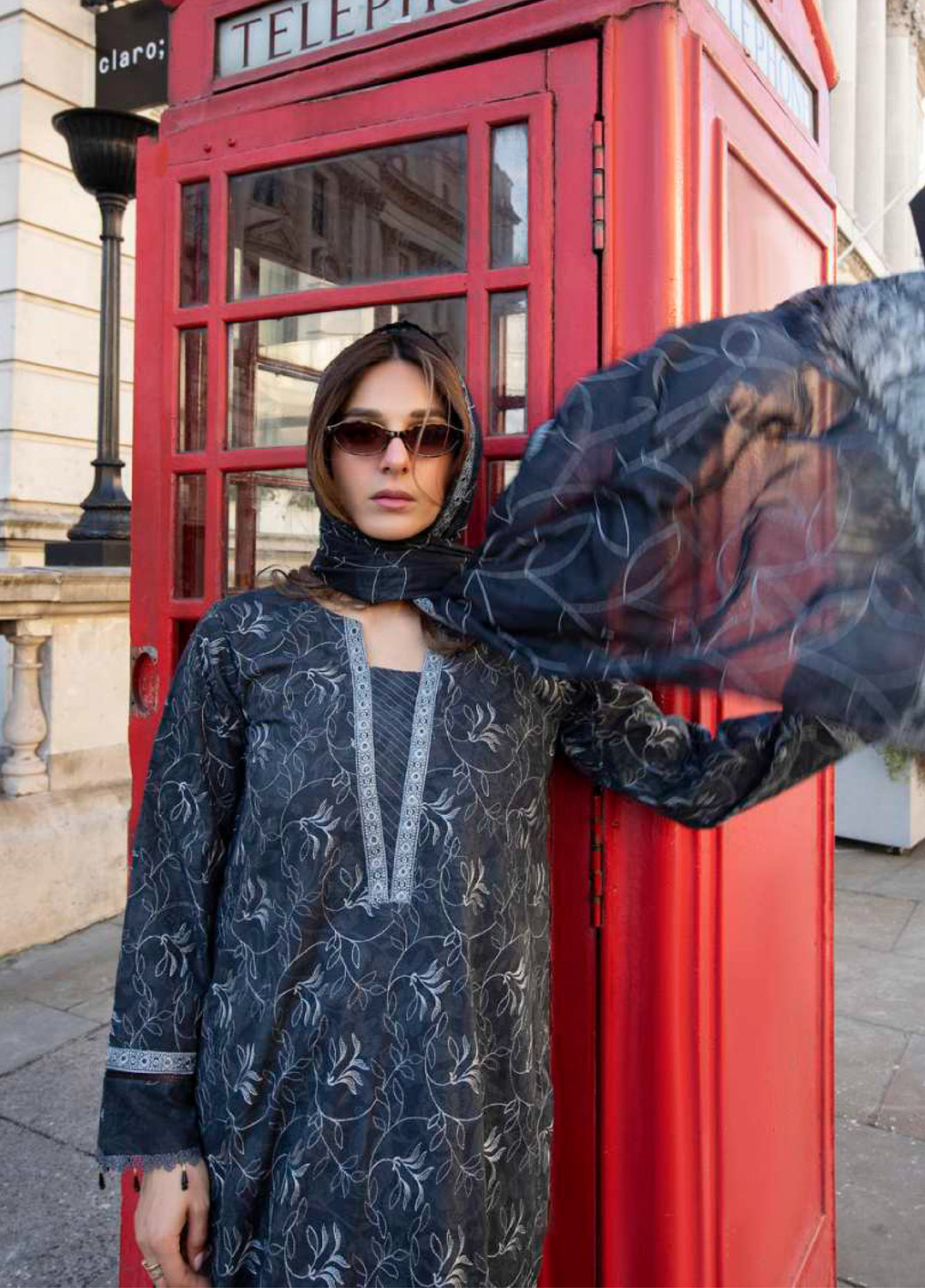 AL Zohaib Dhagakari Unstitched Embroidered Lawn 3 Piece Suit AZ26UD D-2 - Summer Collection