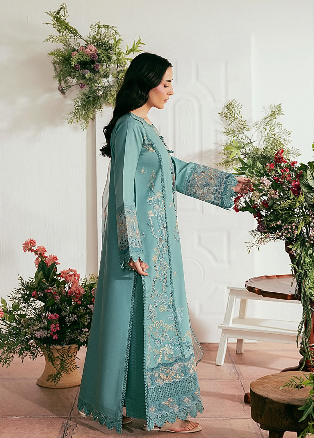 Zync by Florent Unstitched Embroidered Lawn 3 Piece Suit FL26ULZ FZ-4B - Summer Collection
