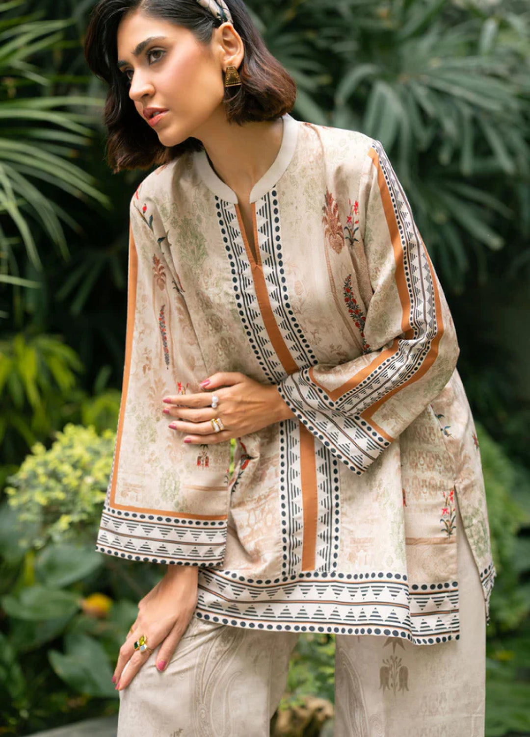 Nairah Women Pret Printed Arabic Lawn Suit NAH26PN Dune Sand - Spring Collection