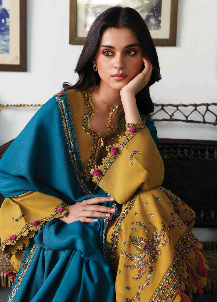 Amaris by Republic Womenswear Unstitched Luxury Shawl Karandi Embroidered Suits 3 Piece RW25AS D-12 - Winter Collection