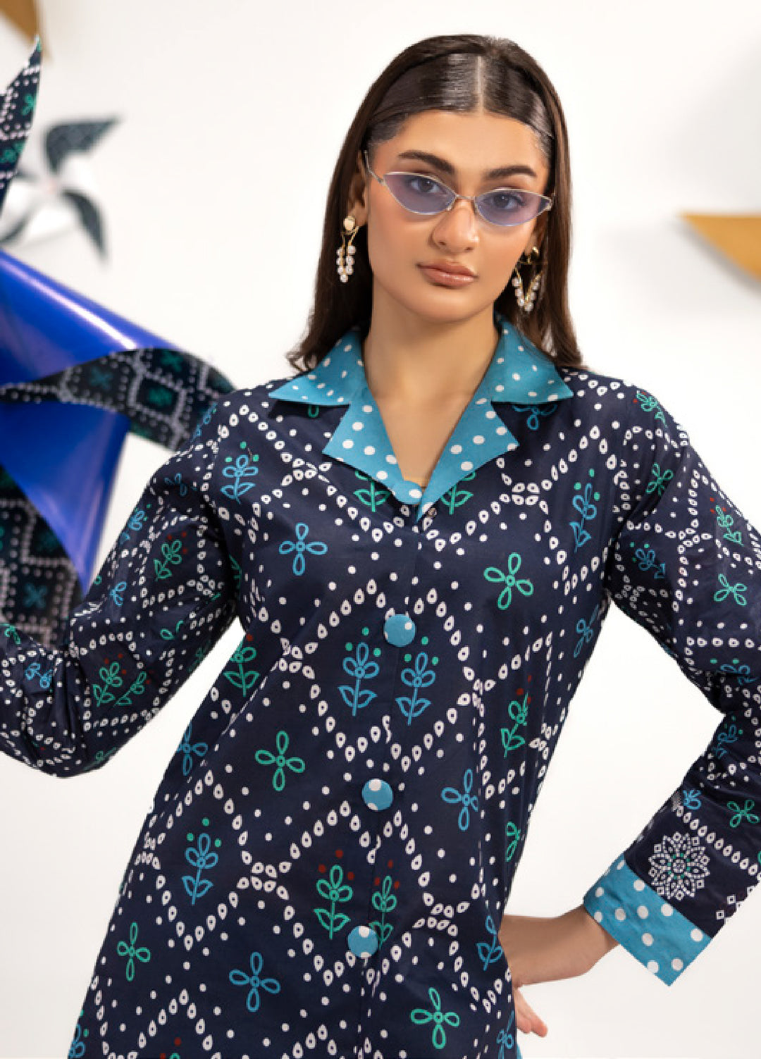 Coco Popup by Al Zohaib Unstitched Printed Lawn 3 Piece Suit AZ26UCP D-7 - Summer Collection