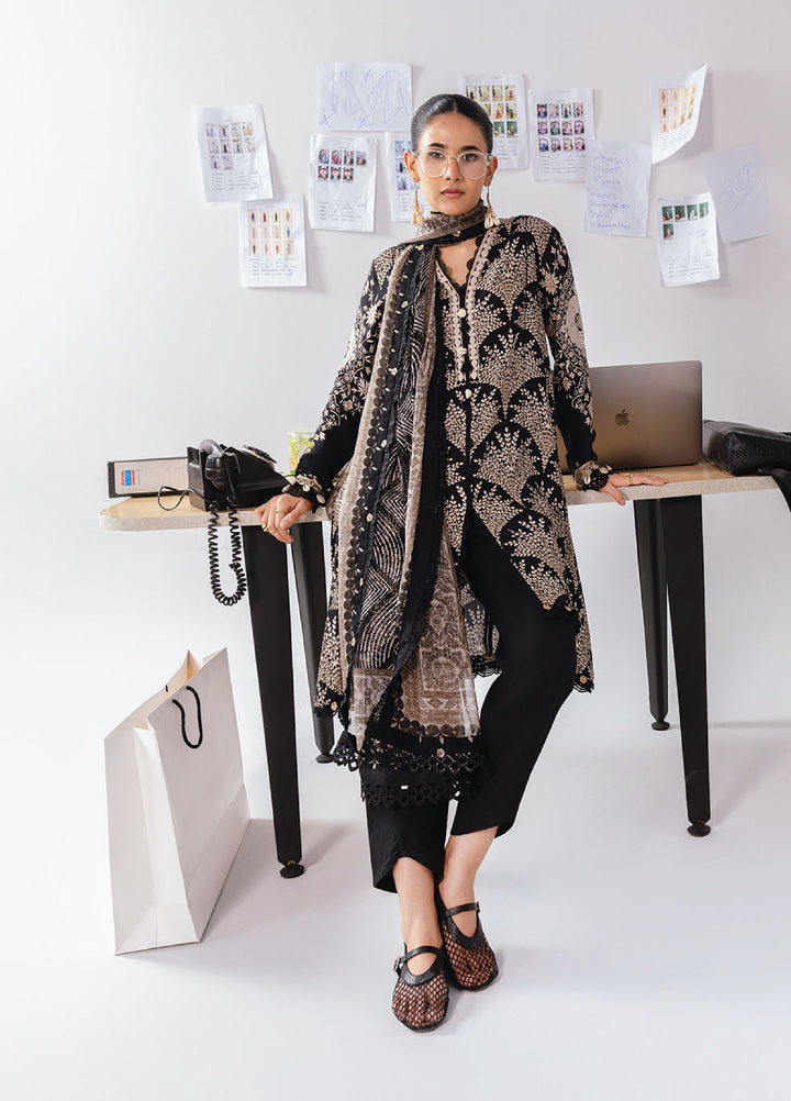 M Basics By Maria B Unstitched Digital Printed Linen 3 Piece MB25UW 1108-A - Winter Collection