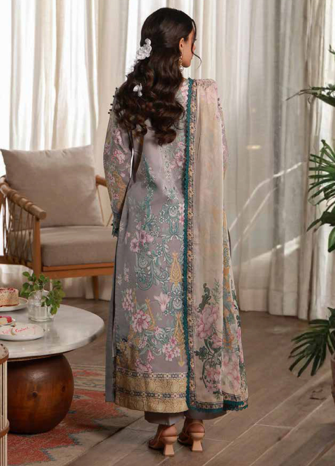 Delia by Gulaal Unstitched Embroidered Lawn 3 Piece Suit GL26UD D-2 Orra - Summer Collection