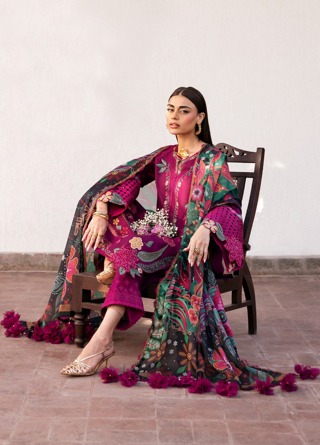 Shahkaar by Jazmin Unstitched Embroidered Lawn 3 Piece Suit JZ26USE SL26-D01 - Eid Collection