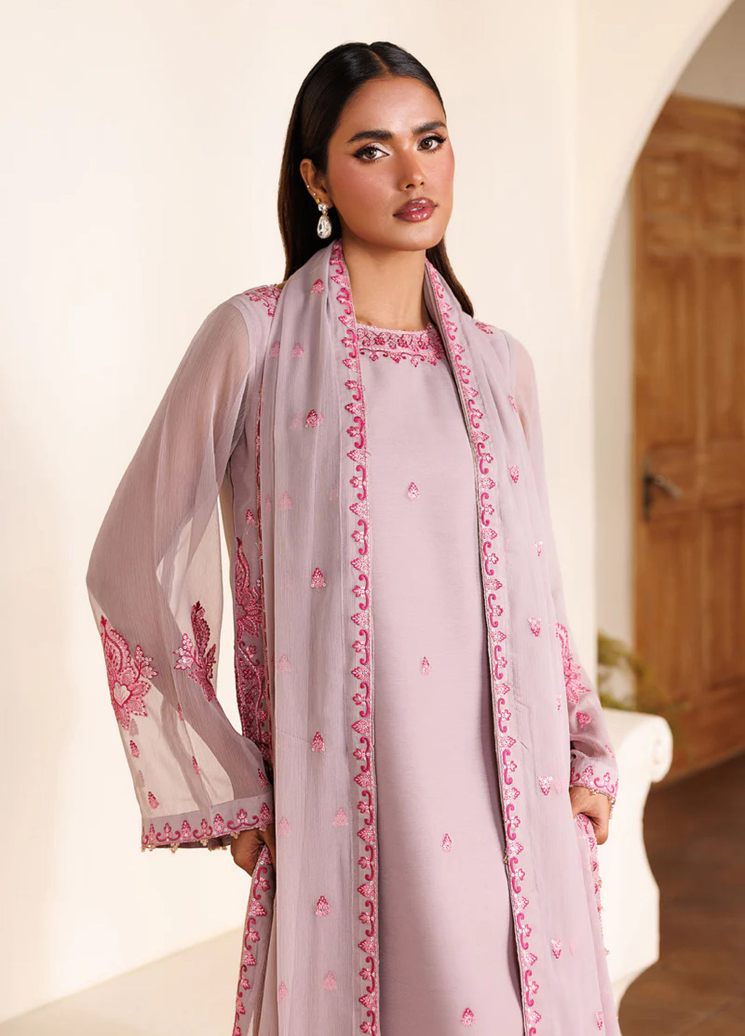 Zarif Women RTW Embroidered Chiffon 3 Piece Suit ZR26UCR ZRF-EMC-25 - Eid Collection