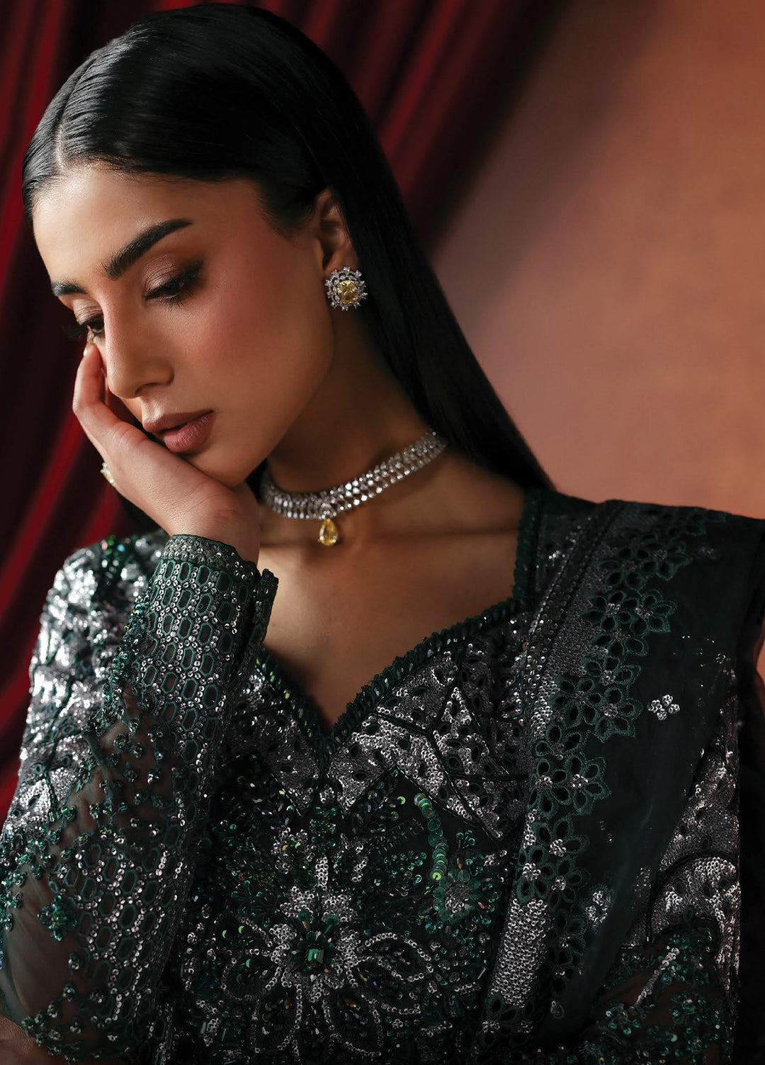 La Fuchsia by Afrozeh Unstitched Hand work Net 3 Piece Suit AF26ULF Hierophant FWU-0073 - Festive Collection