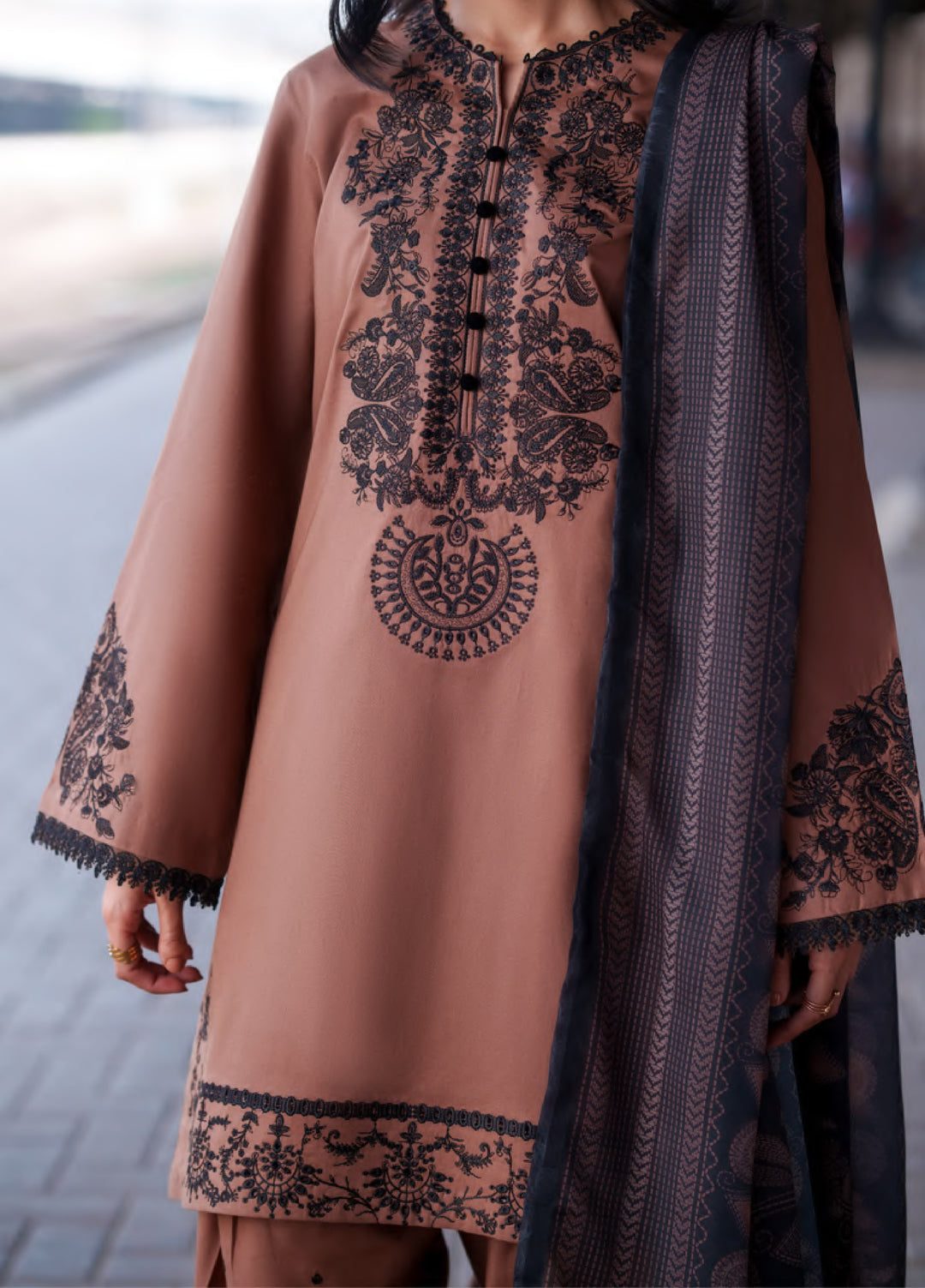 Safarnama by Casuallite RTW Embroidered Cotton Lawn 3 Piece CL26PSCL Ciara Earth - Eid Collection