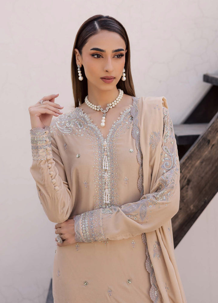 Nureh Maya Unstitched Velvet Embroidered 3 Piece Suits NU25MF NW-122 - Festive Collection