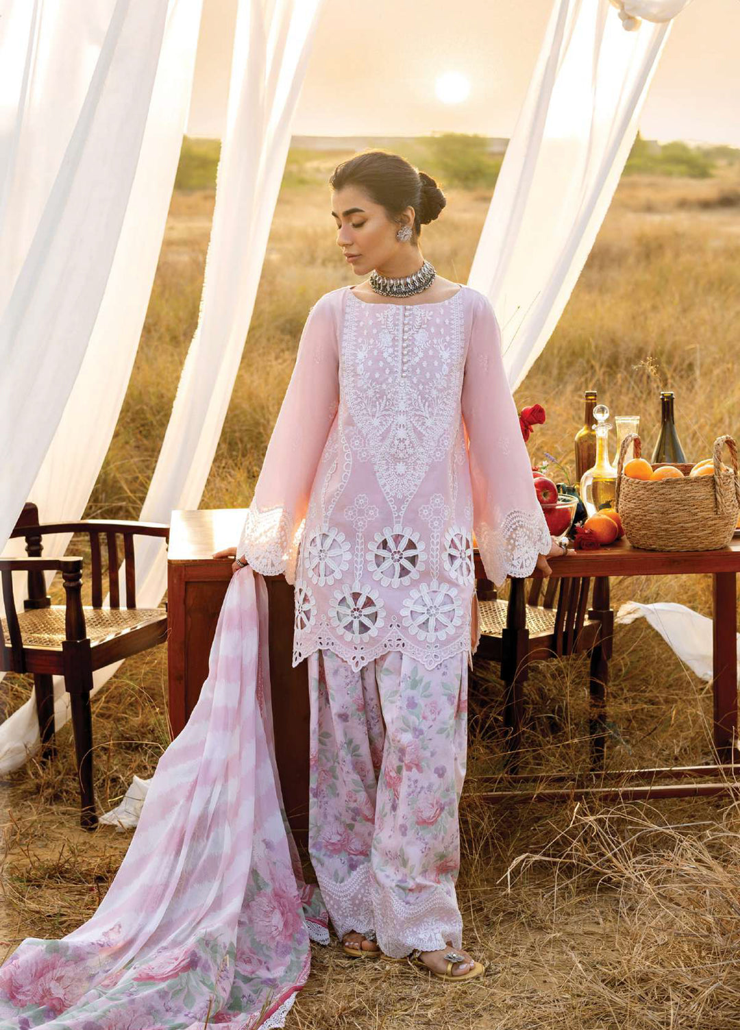 Zainab Chottani Unstitched Embroidered Luxury Lawn 3 Piece Suit ZC26ULZ D-1 AURELIA - Summer Collection