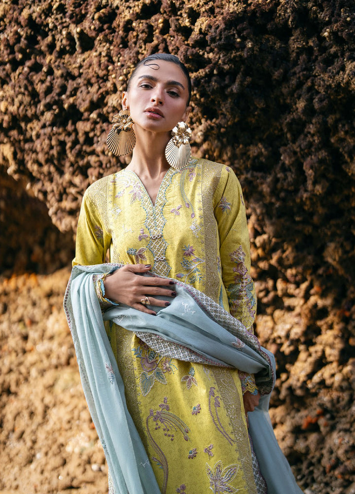Florent Unstitched Embroidered Luxury Lawn 3 Piece Suit FL26UL FL-4B - Festive Collection