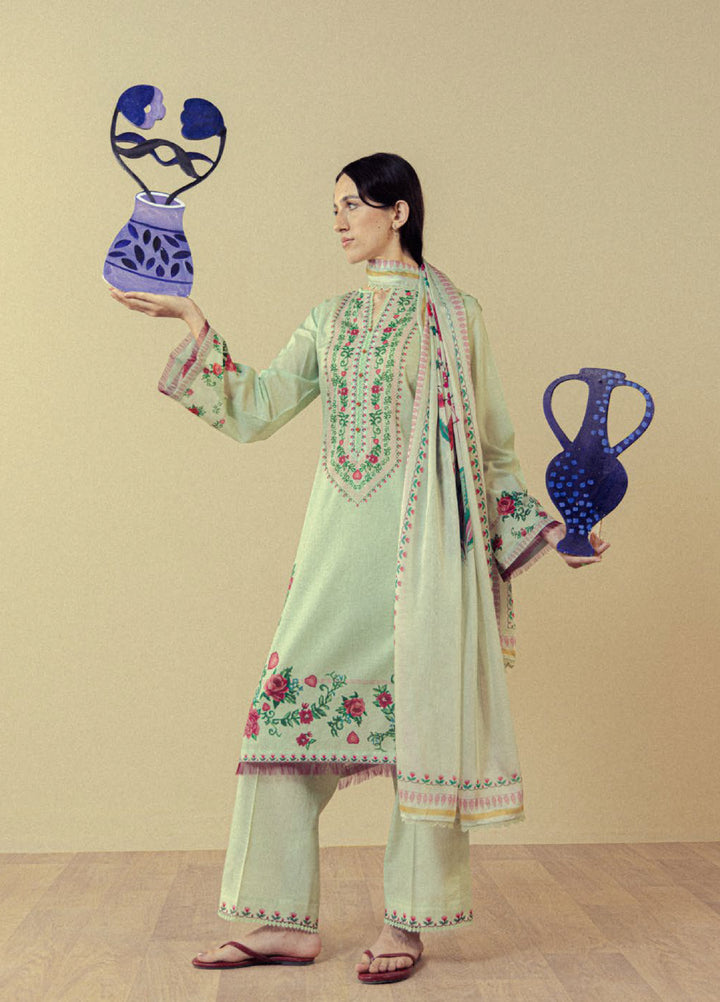 Coco by Zara Shahjahan Unstitched Printed Lawn 3 Piece Suit CZS26UPL ISMERIA-8B - Summer Collection