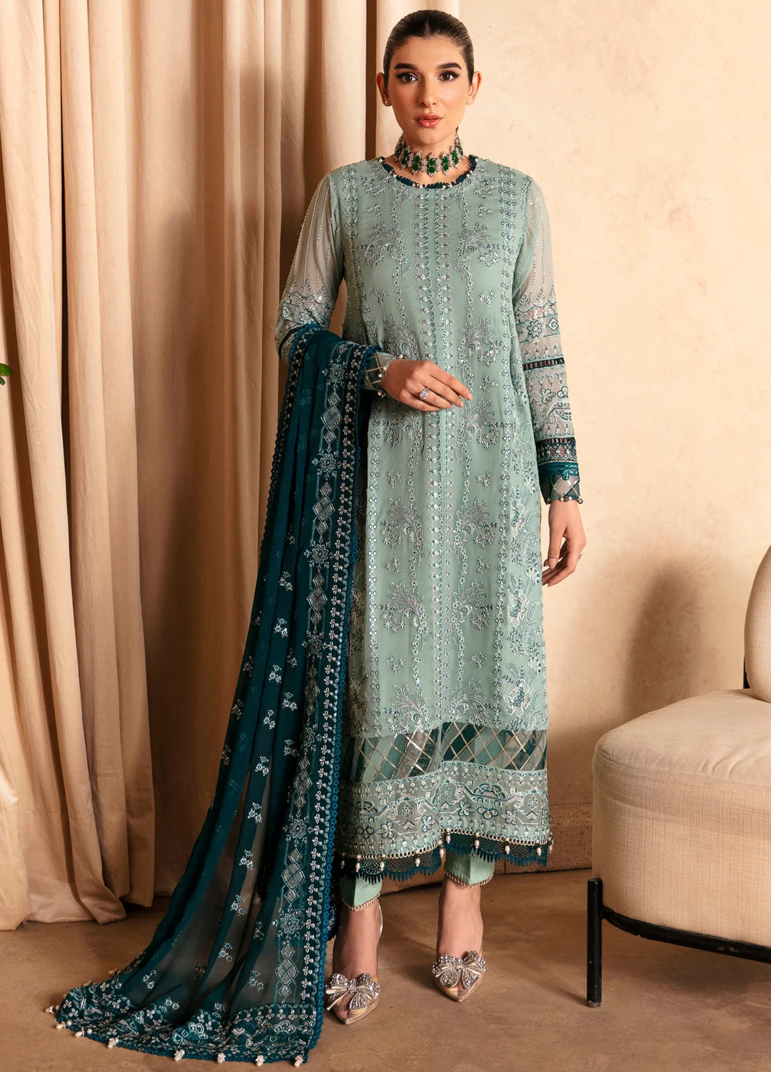 Xenia Formal Unstitched Luxury Chiffon Suits 3 Piece XE25FL Khira - Formals Collection