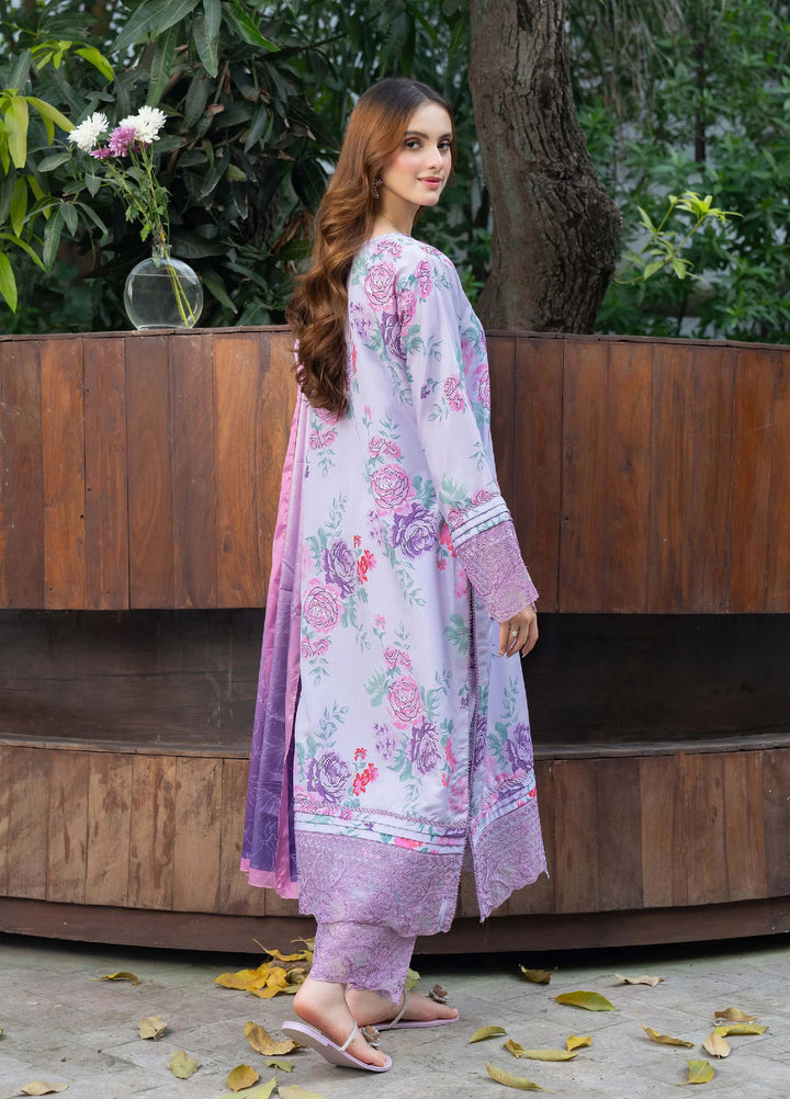 Mah e Noor Intermix by Panache 3 Piece Raw silk Lavender Bloom - Winter Collection