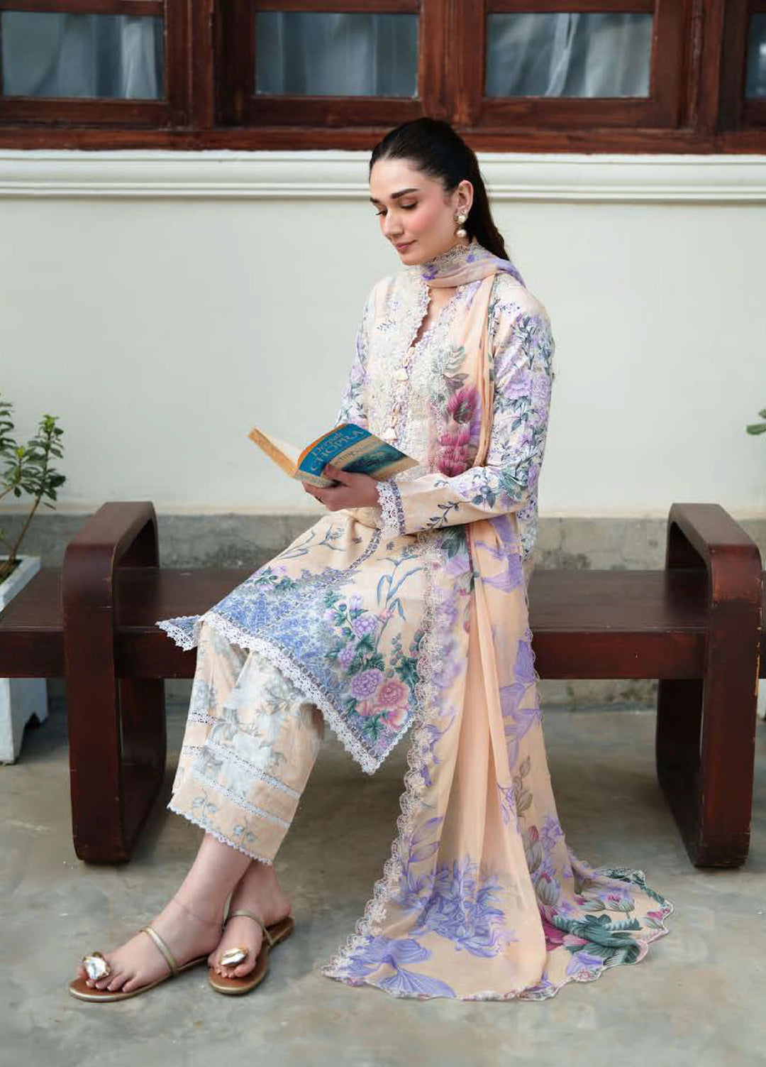 Whispered Florals by Roheenaz Unstitched Embroidered Lawn 3 Pcs Suit RNZ26UWF D-18 B GENTLE BREEZE - Summer
