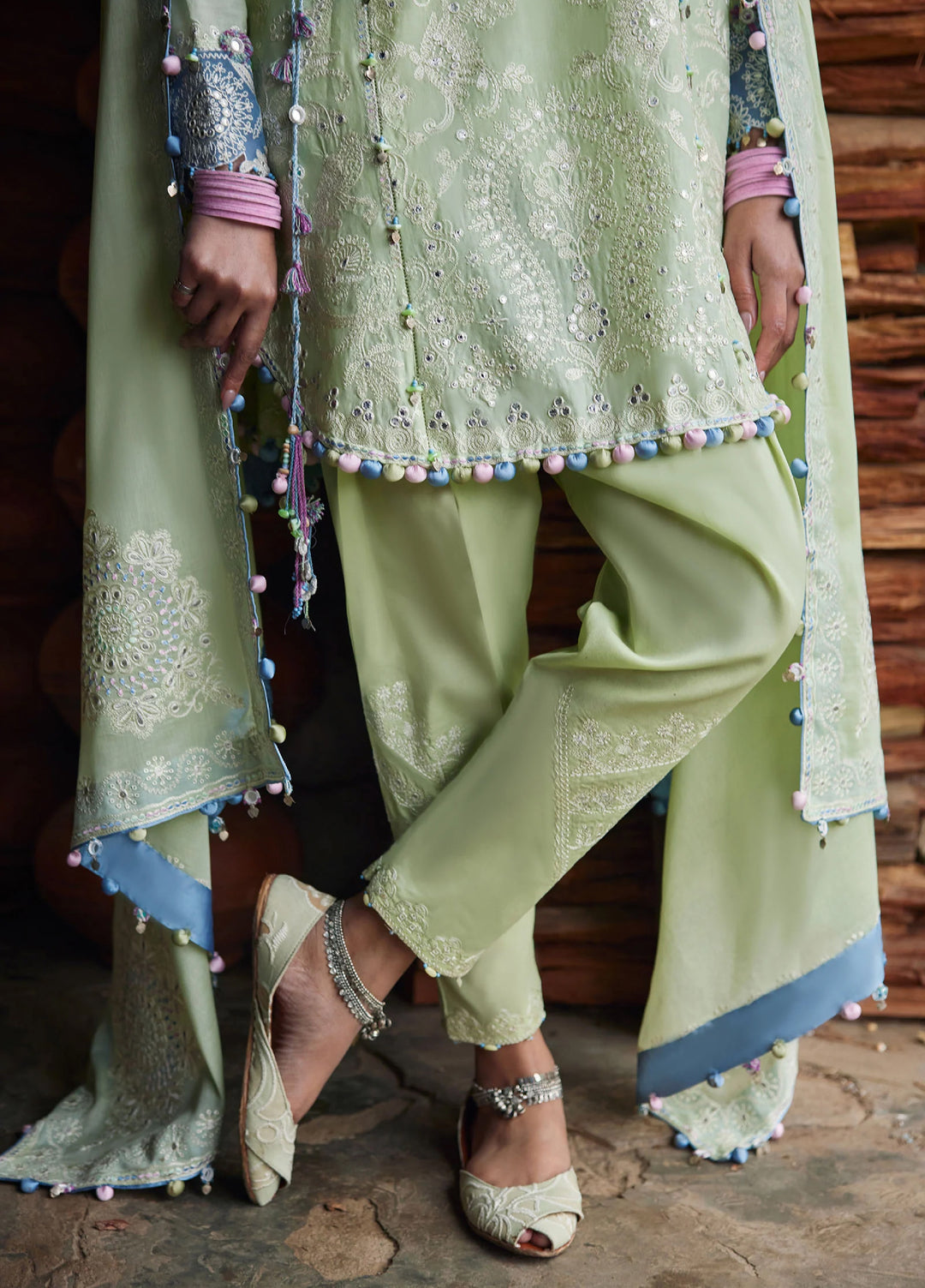 Meili by Zaha Unstitched Embroidered Lawn 3 Piece Suit ZK26UML ZL26-02A - Festive Collection