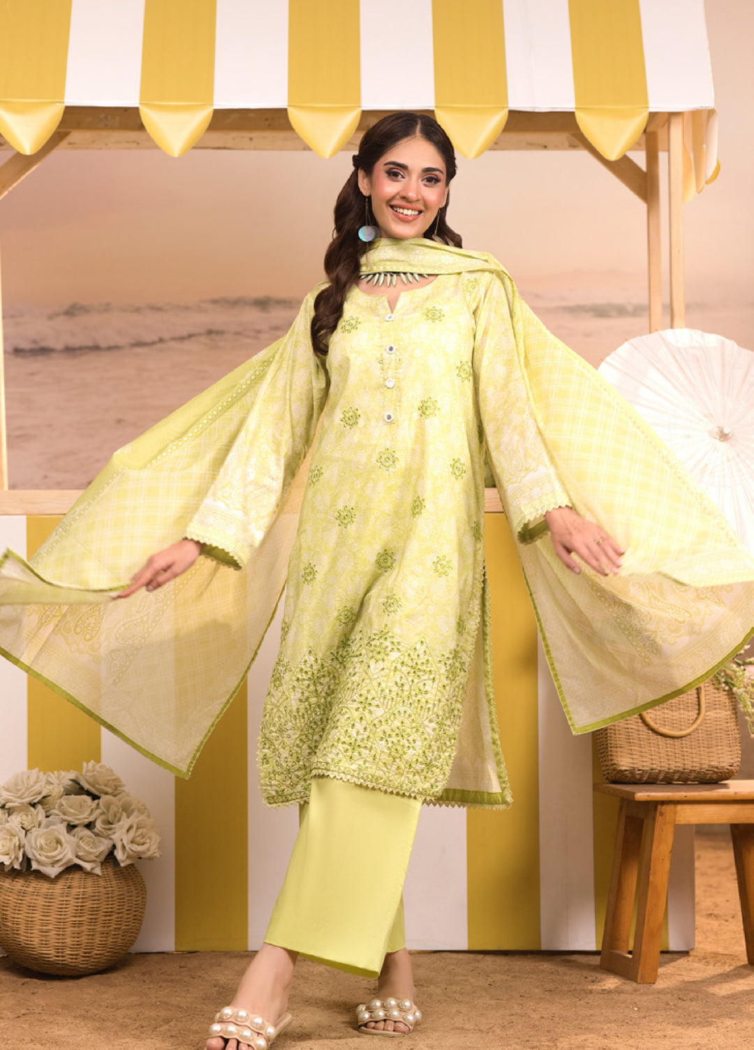 Regalia Textiles Unstitched Embroidered Lawn 3 Piece Suit RG26UEL D-6 - Casual Collection
