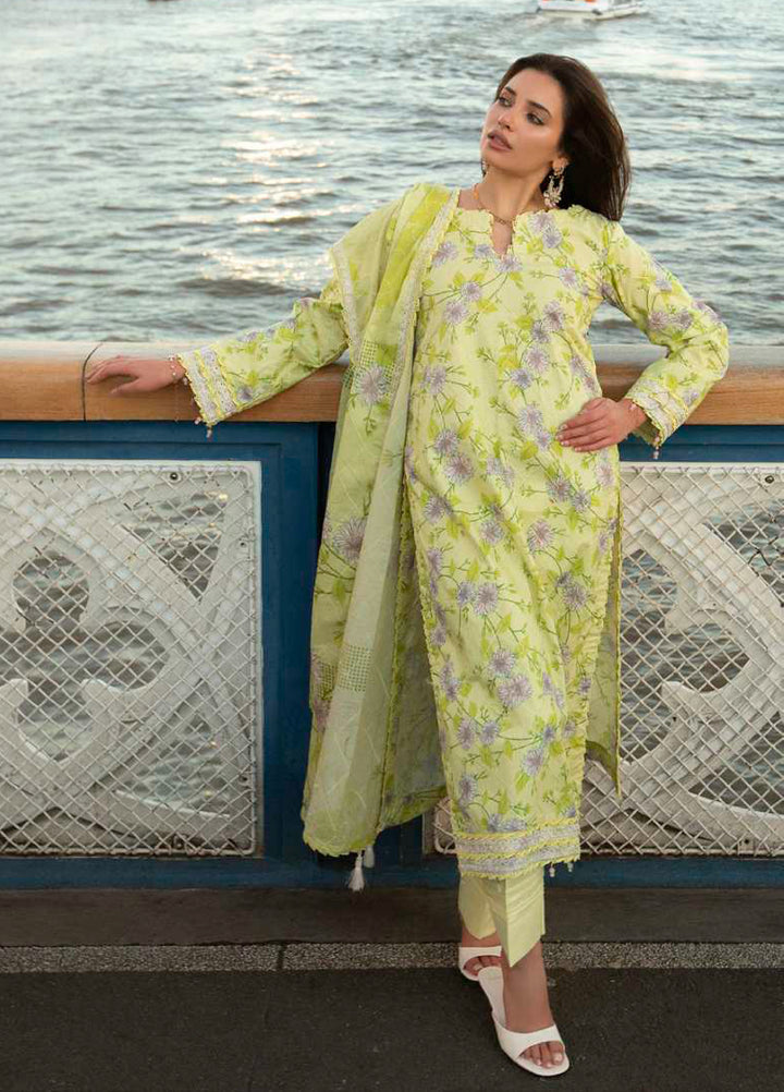 AL Zohaib Dhagakari Unstitched Embroidered Lawn 3 Piece Suit AZ26UD D-6 - Summer Collection