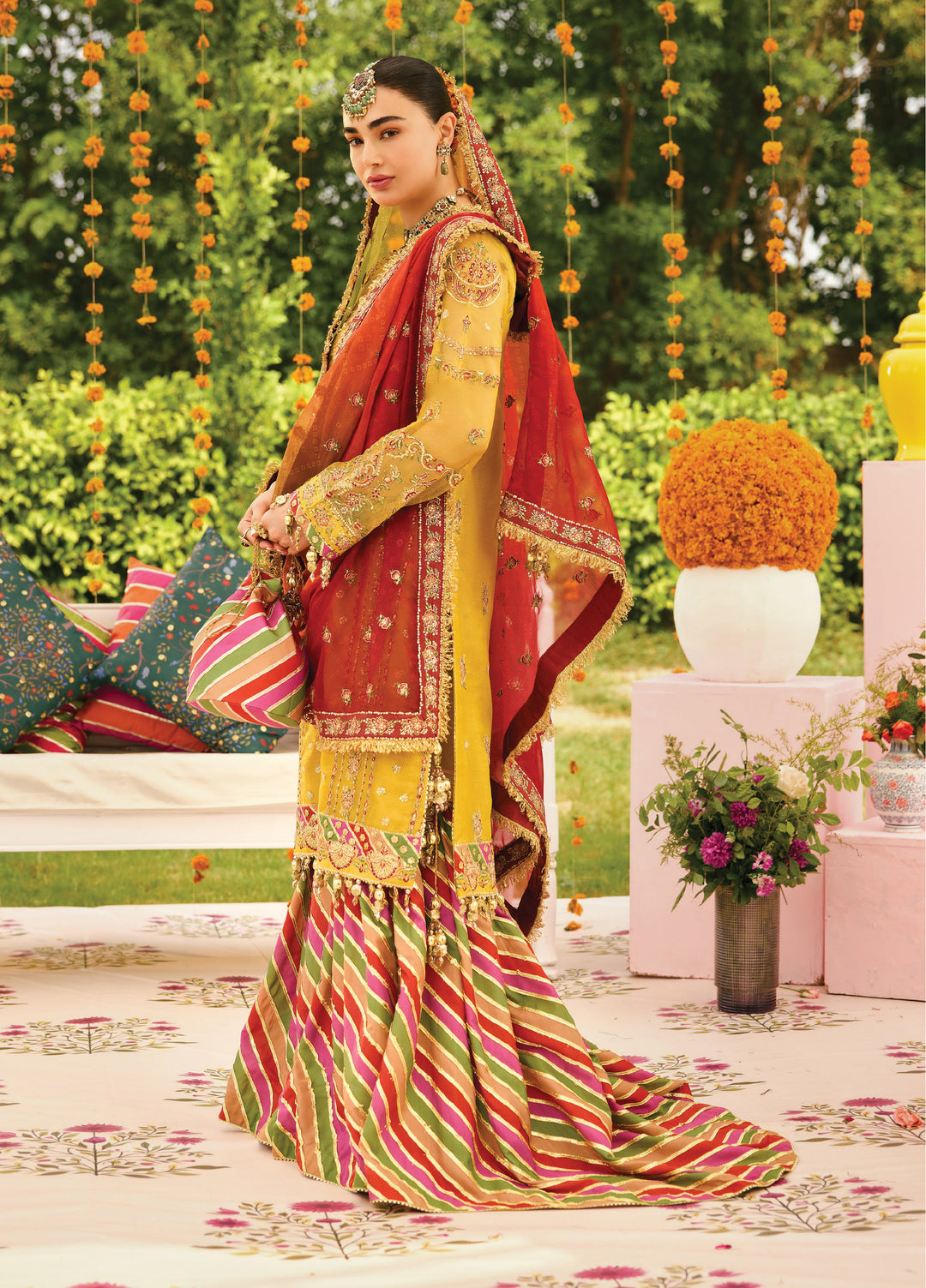 Shehnai by Alizeh Fashion Unstitched Embroidered Zari Net Suits 3 Piece AFB25SF Zarposh - Festive Collection