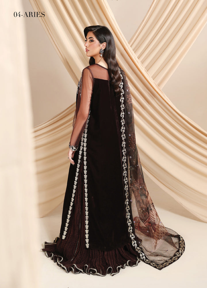 Lamour by Alizeh Fashion Unstitched Velvet Embroidered Suits 3 Piece AFB25LV D-04 Aries - Festive Collection