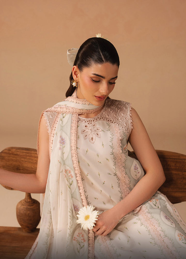 Haze A Prints by Afrozeh Unstitched Printed Lawn 3 Piece Suit AF26UAP Sunnival Ivory FWU-109 - Summer Collection