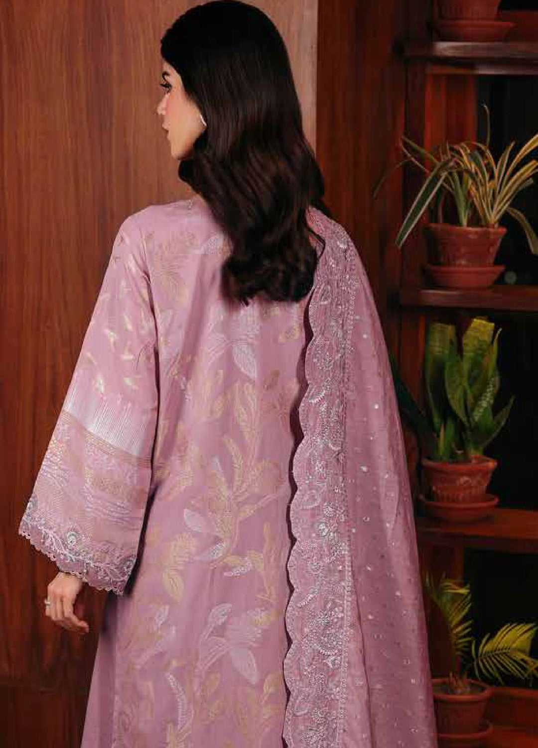 Nureh Exclusive Unstitched Embroidered Lawn Jacquard 3 Piece Suit NU26EU NE-222 - Festive Collection