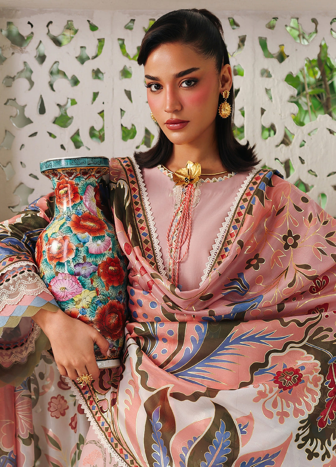 Lumina by Bin Ilyas Unstitched Embroidered Lawn 3 Piece Suit BI26UL L7 1A - Summer Collection