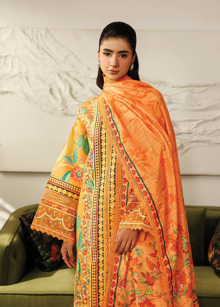 Leila by Mahnur Unstitched Embroidered Lawn 3 Piece Suit MN26ULL L-13 - Summer Collection