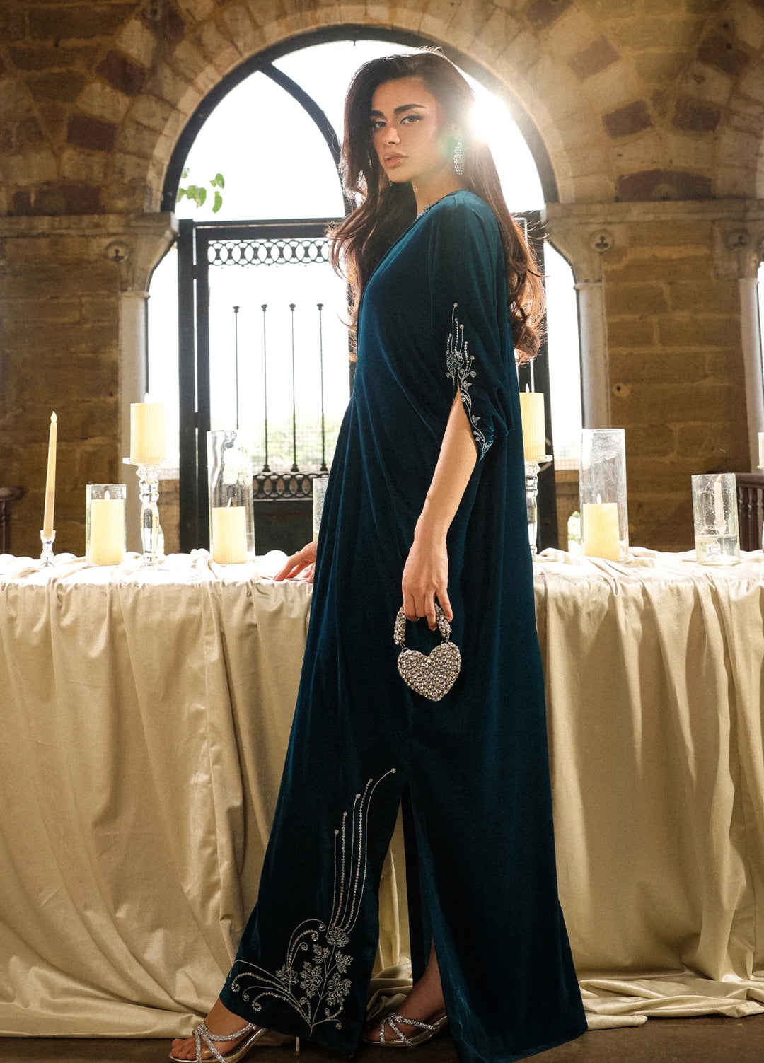 Elayra by Sahar Pret Velvet 1 Piece Embroidered Emerald Enchant - Festive Collection