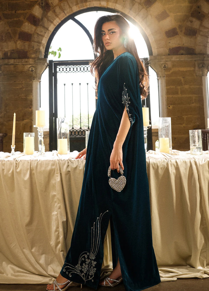 Elayra by Sahar Pret Velvet 1 Piece Embroidered Emerald Enchant - Festive Collection