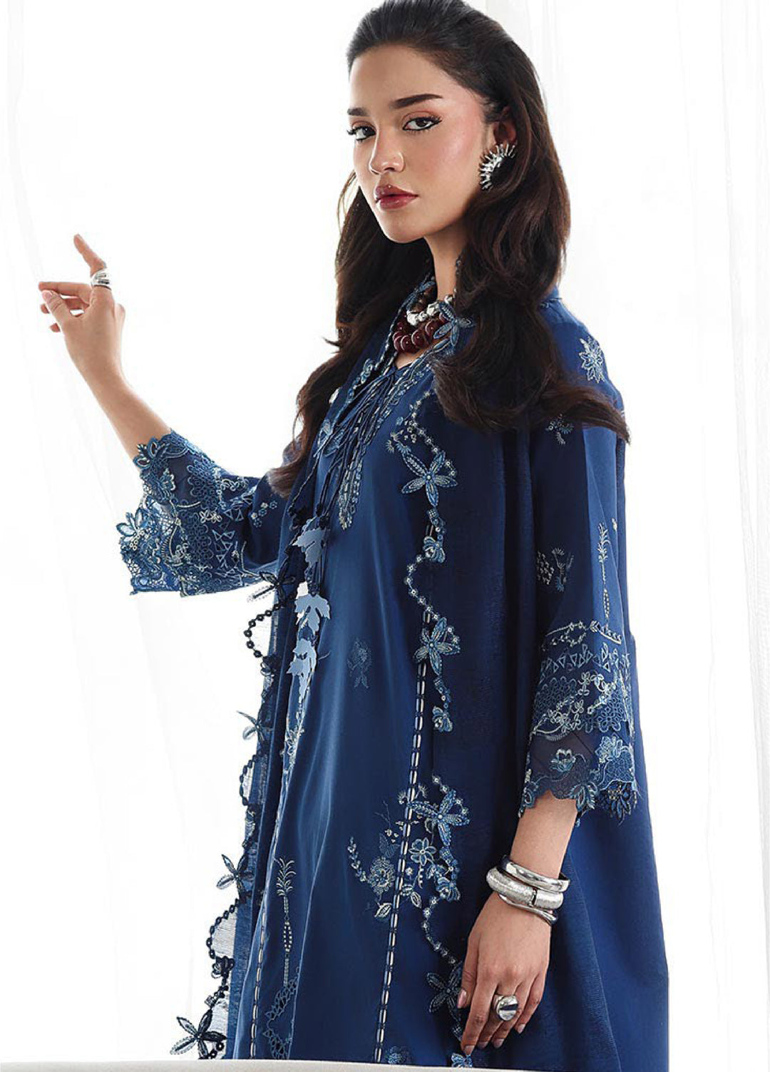 Q Line by Qalamkar Unstitched Embroidered Lawn 3 Piece Suit QLK26ULQ SORAI QKL-1  - Festive Collection
