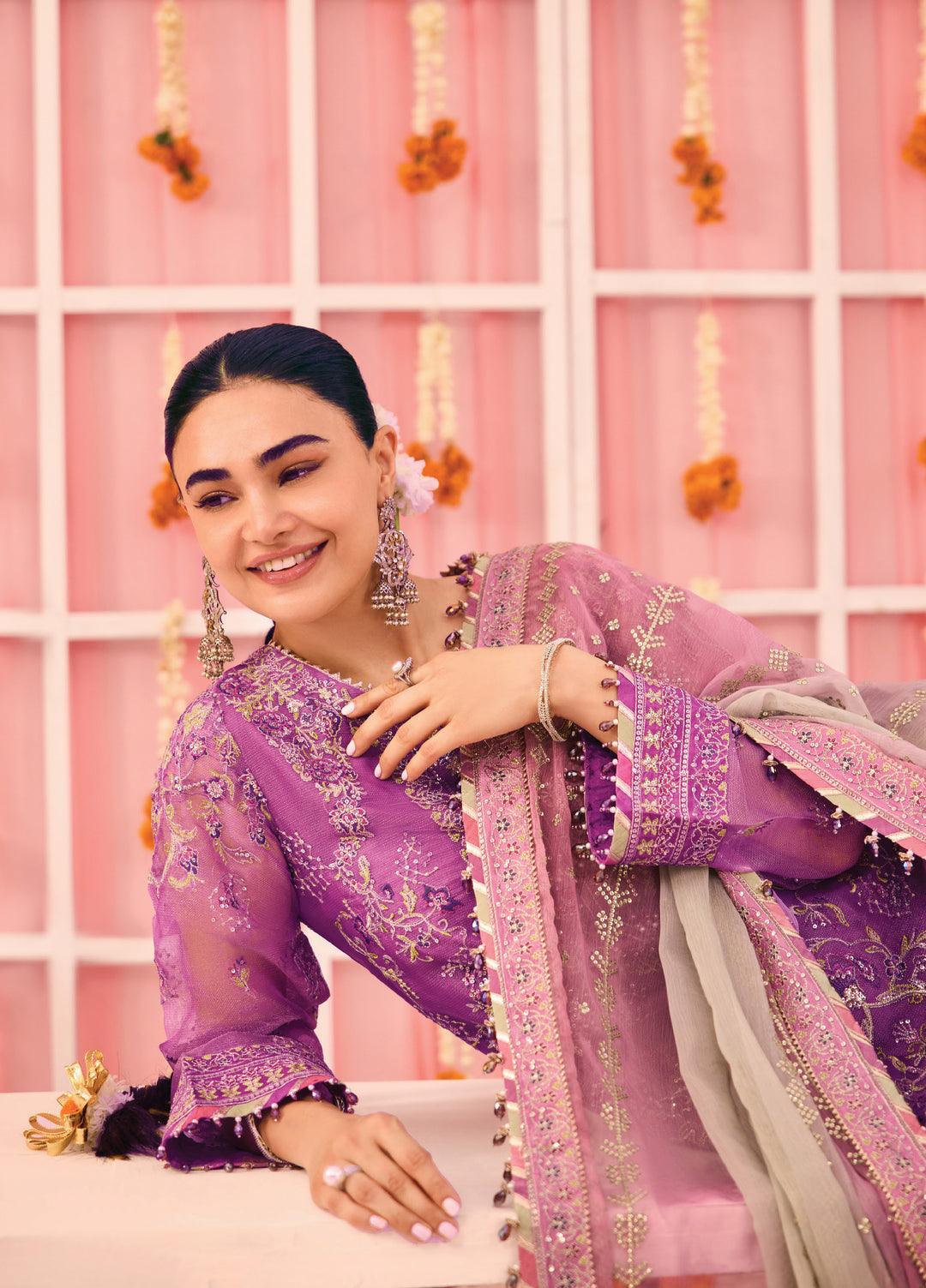 Shehnai by Alizeh Fashion Unstitched Embroidered Zari Net Suits 3 Piece AFB25SF Zari - Festive Collection