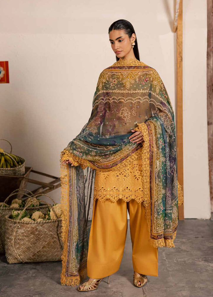Bazar by Nureh Unstitched Chikankari Lawn 4 Piece Suit NU26UNL NE-254 - Eid Collection