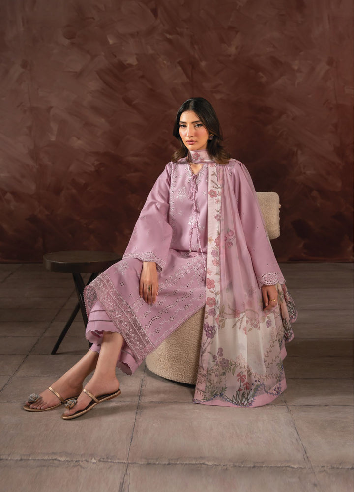 Seran Unstitched Embroidered Lawn 3 Piece Suit SN26ULLE Evara D-04 - Eid Collection
