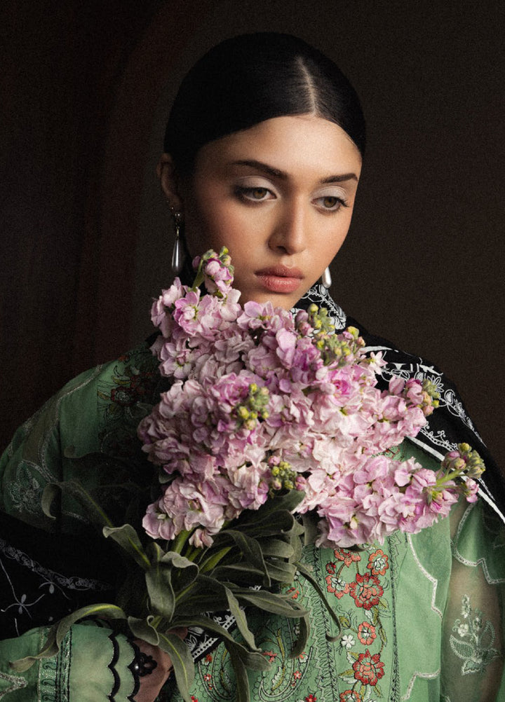 Satori by Zara Shahjahan Unstitched Embroidered Lawn 3 Piece Suit ZS26USL D-6 MIDORIYA - Summer Collection