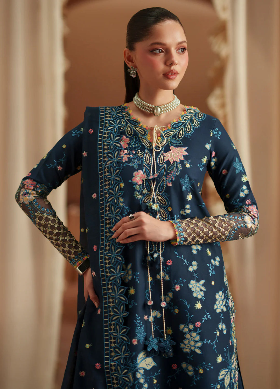 Mashriq by Bin Ilyas Unstitched Embroidered Lawn 3 Piece Suit BI26UML D117C - Festive Collection