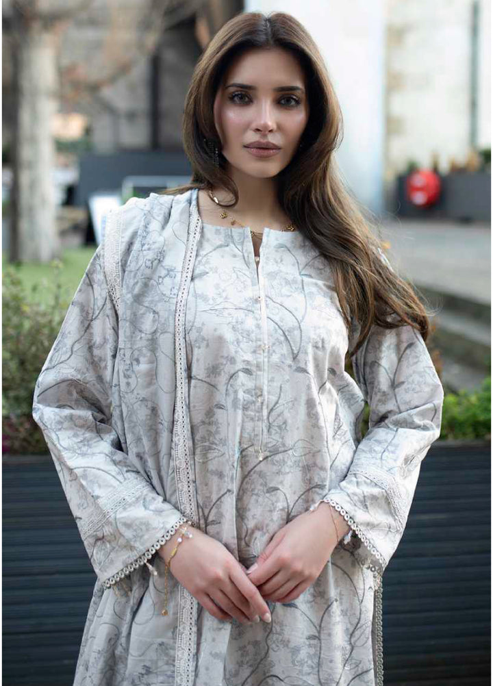 AL Zohaib Dhagakari Unstitched Embroidered Lawn 3 Piece Suit AZ26UD D-5 - Summer Collection