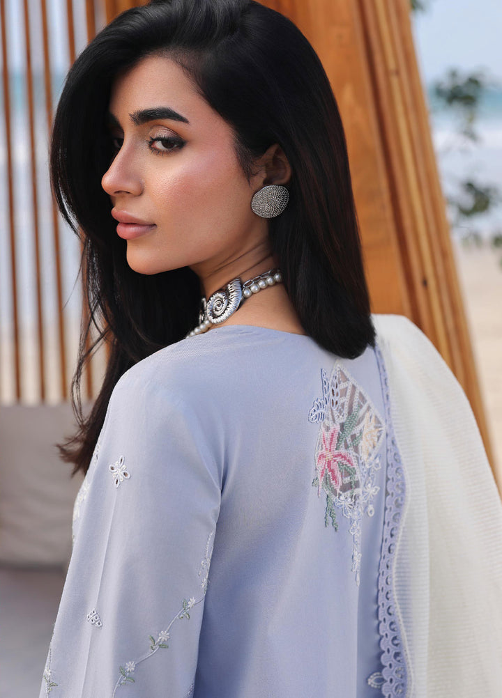 Sahil by Qalamkar Unstitched Embroidered Luxury Lawn 3 Pcs Suit QLK26US SA-08 Zayna - Summer